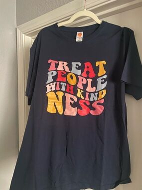 Amazon Navy Tee with Colorful 'Treat People With Kindness' Graphic